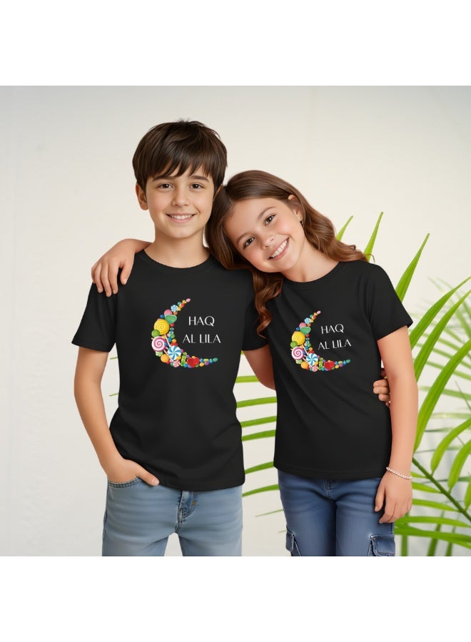 PRINTSHOP4ME Haq Al Laila Kids Unisex Tshirt-Round Neck Tshirt For Boys And Girls|Cotton Fabric Tshirt|Ramadan Festival Tshirt|Half Sleeve Tshirt - Image 4